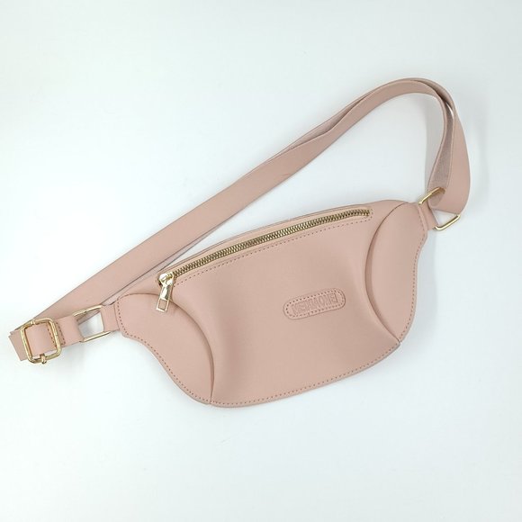 MEIXIAOME WMN'S Adjustable No Clip Belt Bag, Blush Pink & Gold.Vegan Leather Raw - Picture 7 of 7